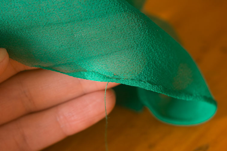 Getting all Couture-y – A Hand-Rolled Hem – pattern scissors cloth